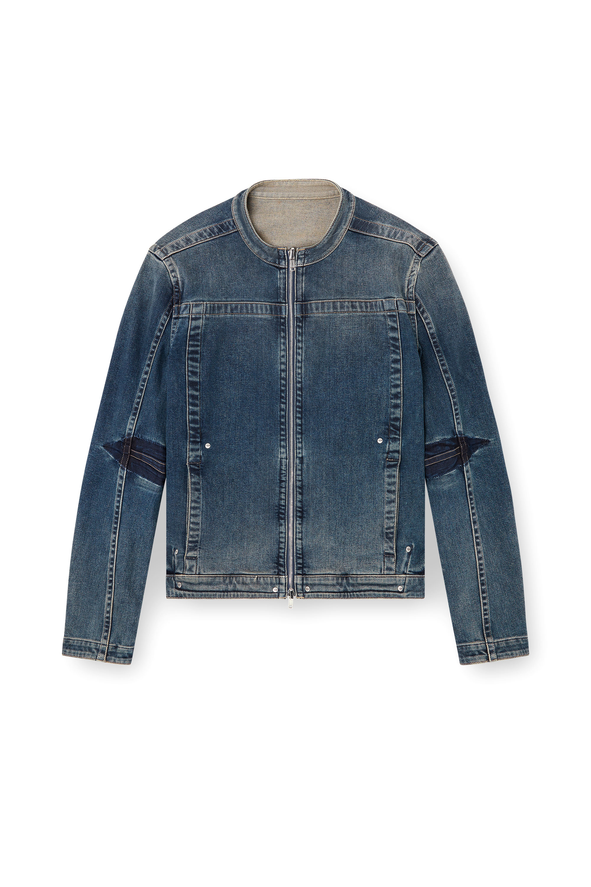 Diesel - D-GLORY-RE, Veste biker en denim Rehab Homme in Bleu - 4