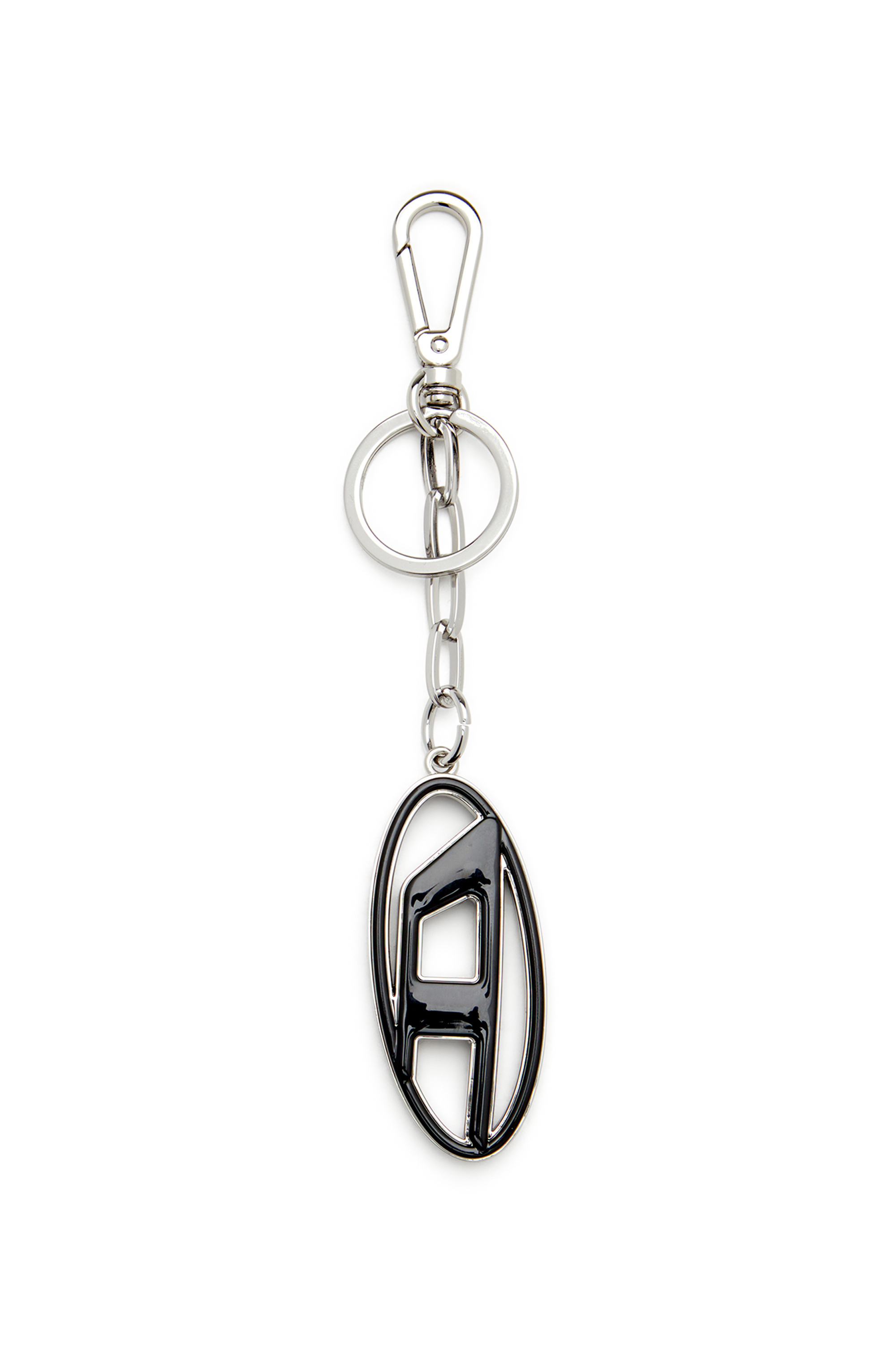 Diesel - CAGE-D LAYER, Porte-clés Oval D en métal et résine Homme in Noir - 2
