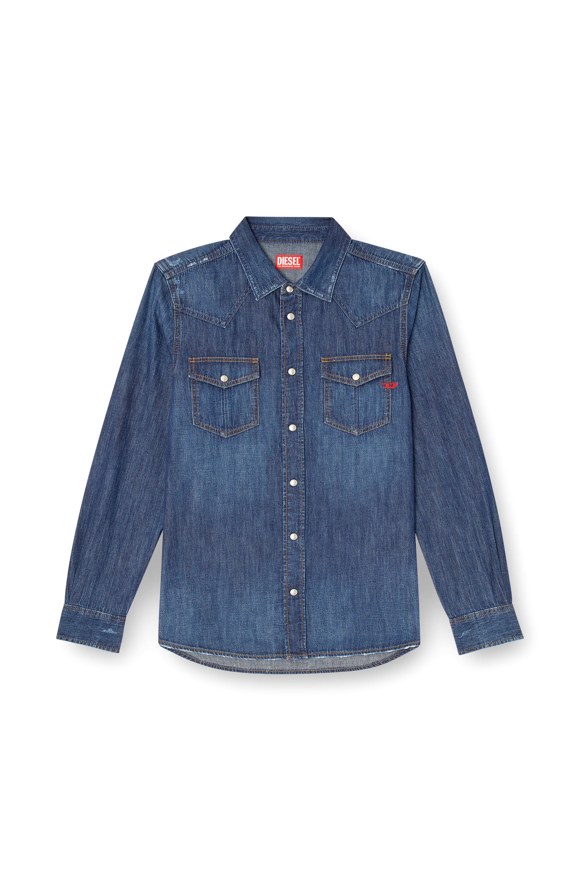 Diesel - D-VEGA, Surchemise en denim Homme in Bleu - 3