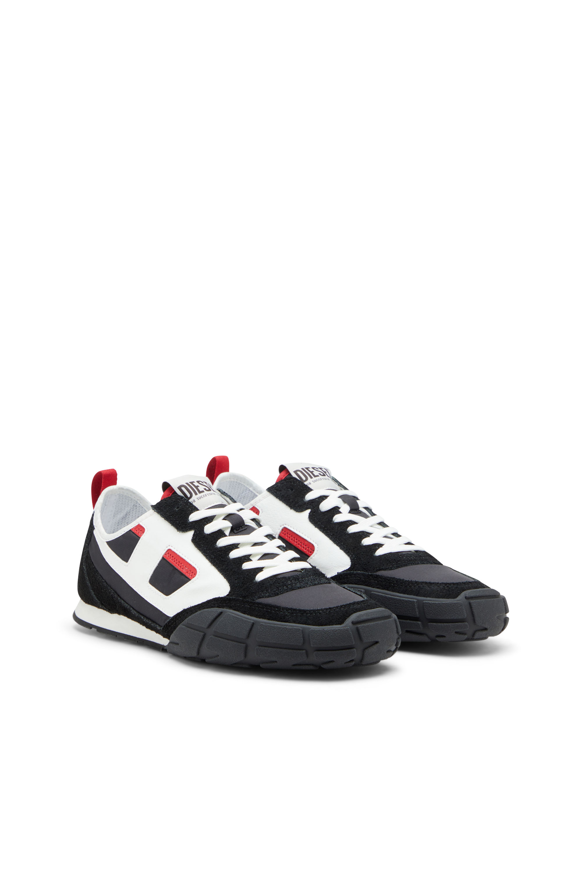 Diesel - S-PAGODHA LOW, S-Pagodha-Sneakers en cuir, suède et tissu indéchirable Homme in Polychrome - 3