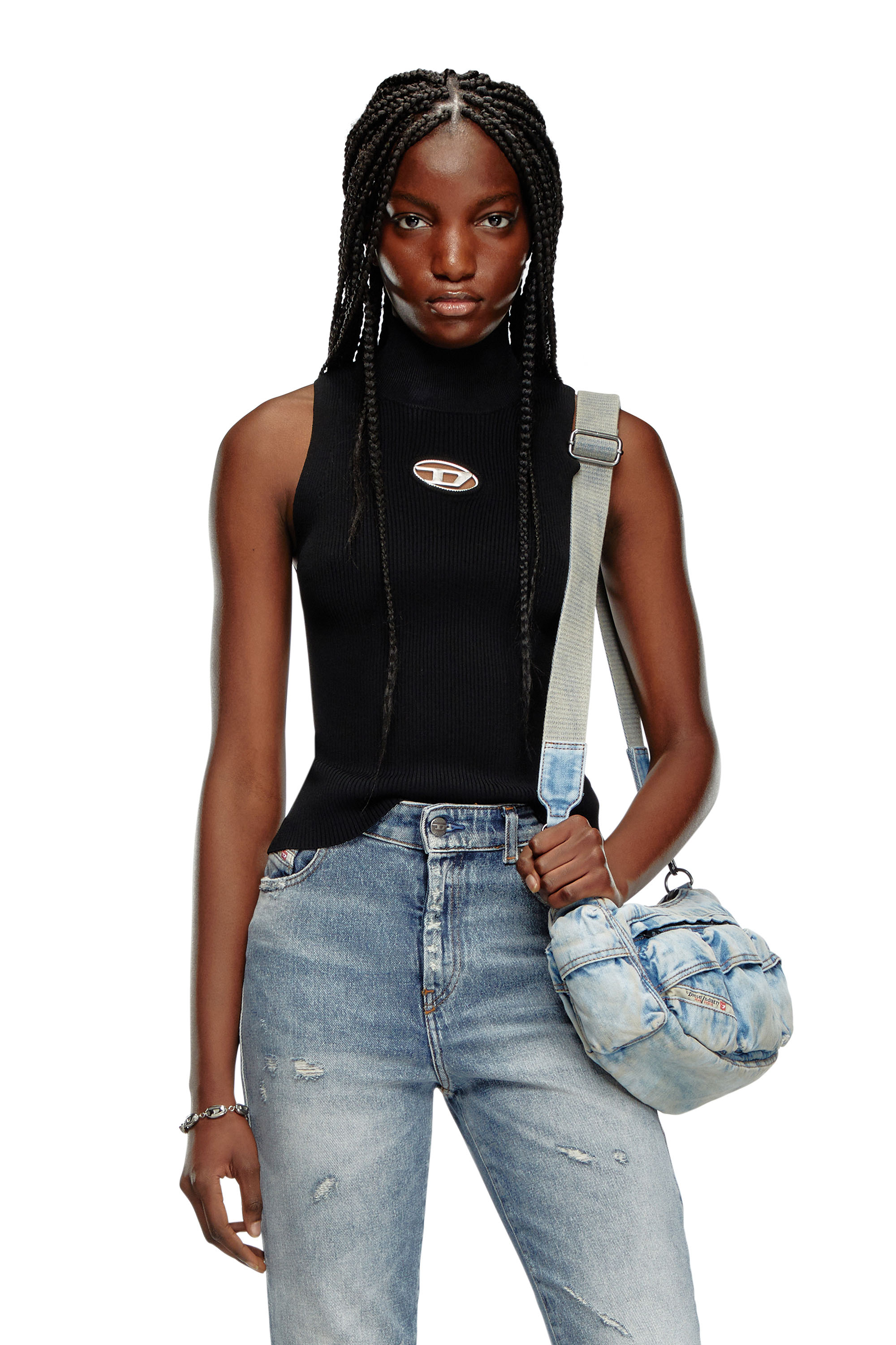 Diesel - M-ONERVAX-TOP, Top à col roulé en maille côtelée Femme in Polychrome - 1