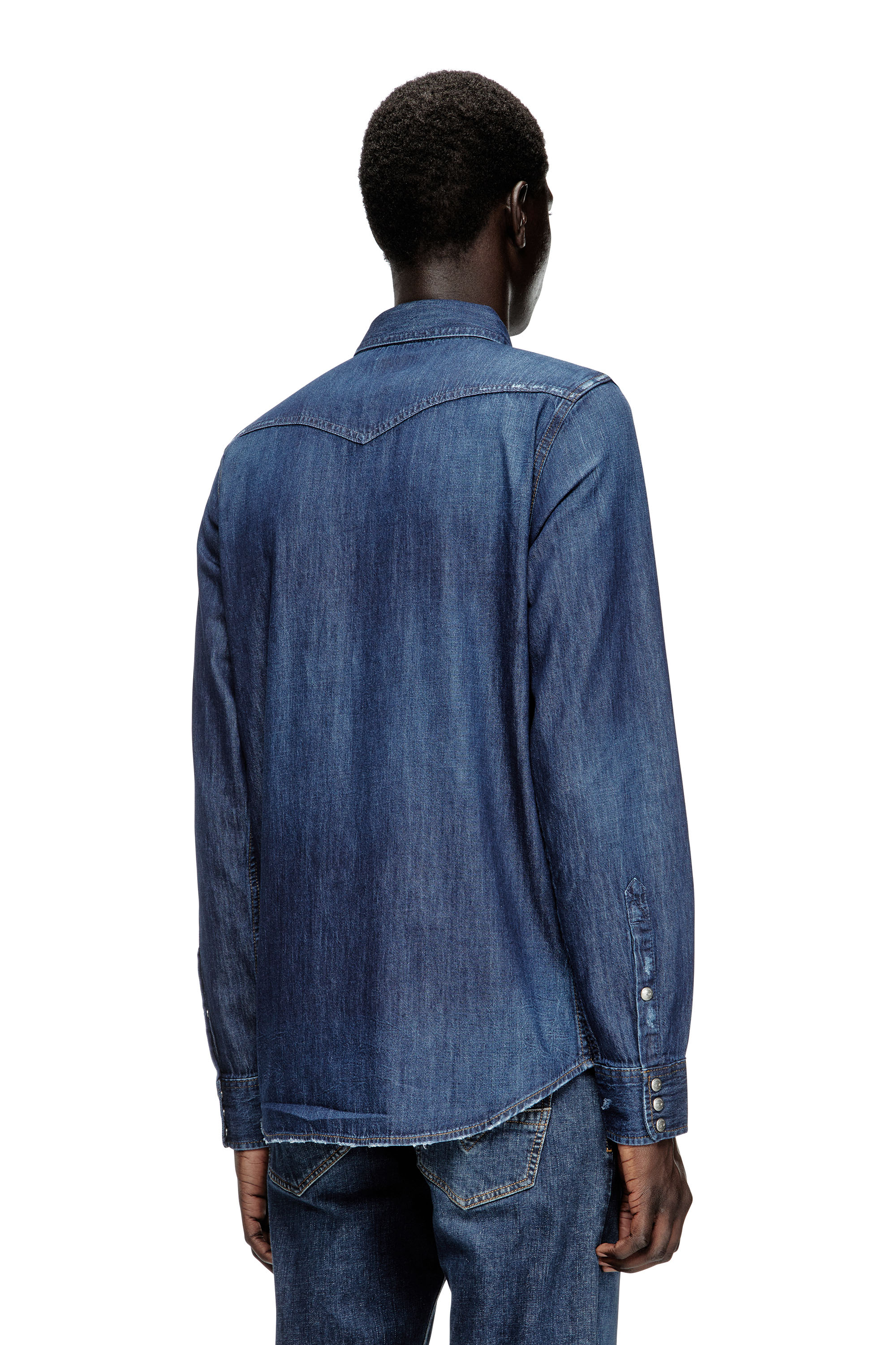 Diesel - D-VEGA, Surchemise en denim Homme in Bleu - 4